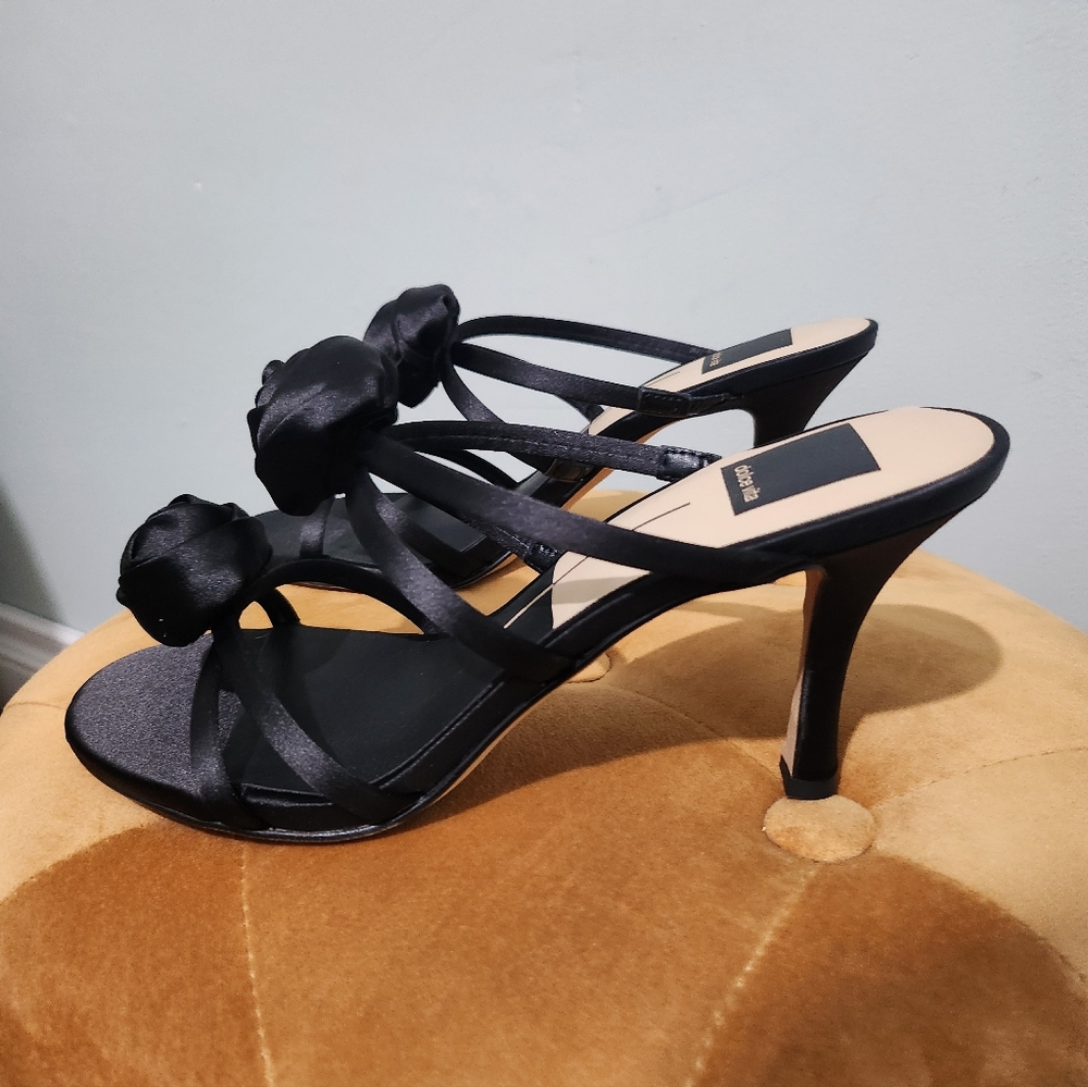 Elegant Black Satin Heels